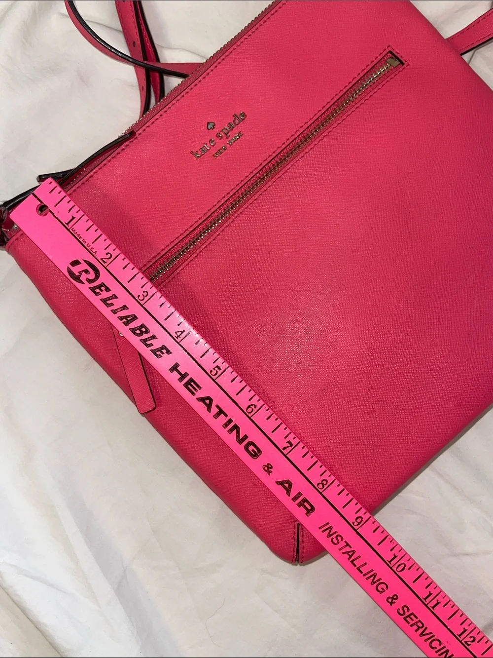 Kate Spade Watermelon Pink Crossbody Bag - Sleek Zip Front Shoulder Purse